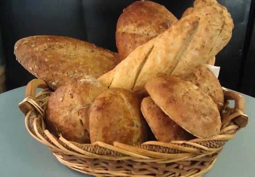 Loaves of bread in basket